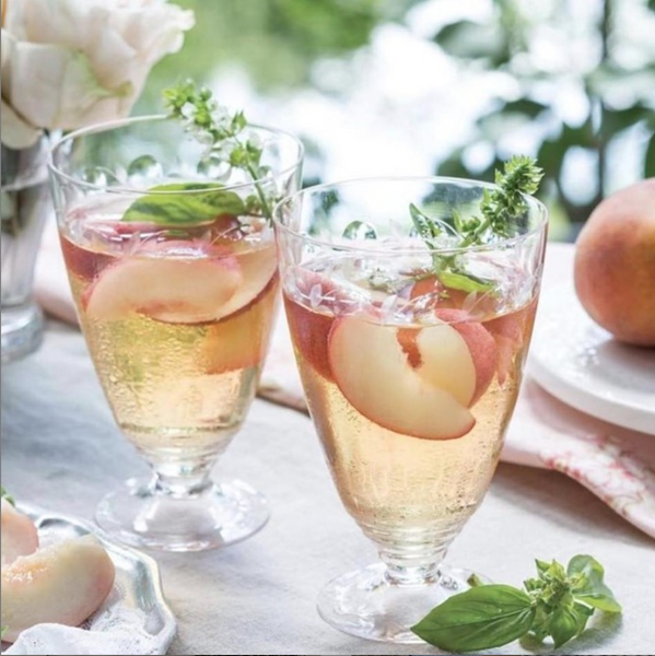 Tuscan peach and ginger iced tea with basil