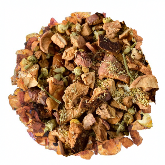 Tarte tatin infusion: Chamomile, cinnamon and apple round tea image