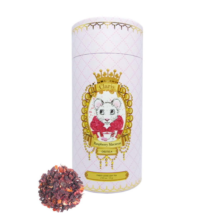 Claris Raspberry Macaron Tea Caddy 75g